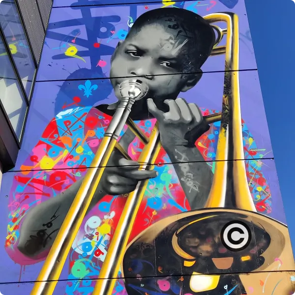 Graffiti Tromboniste de Lille
