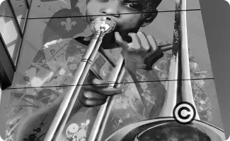 Graffiti Tromboniste de Lille